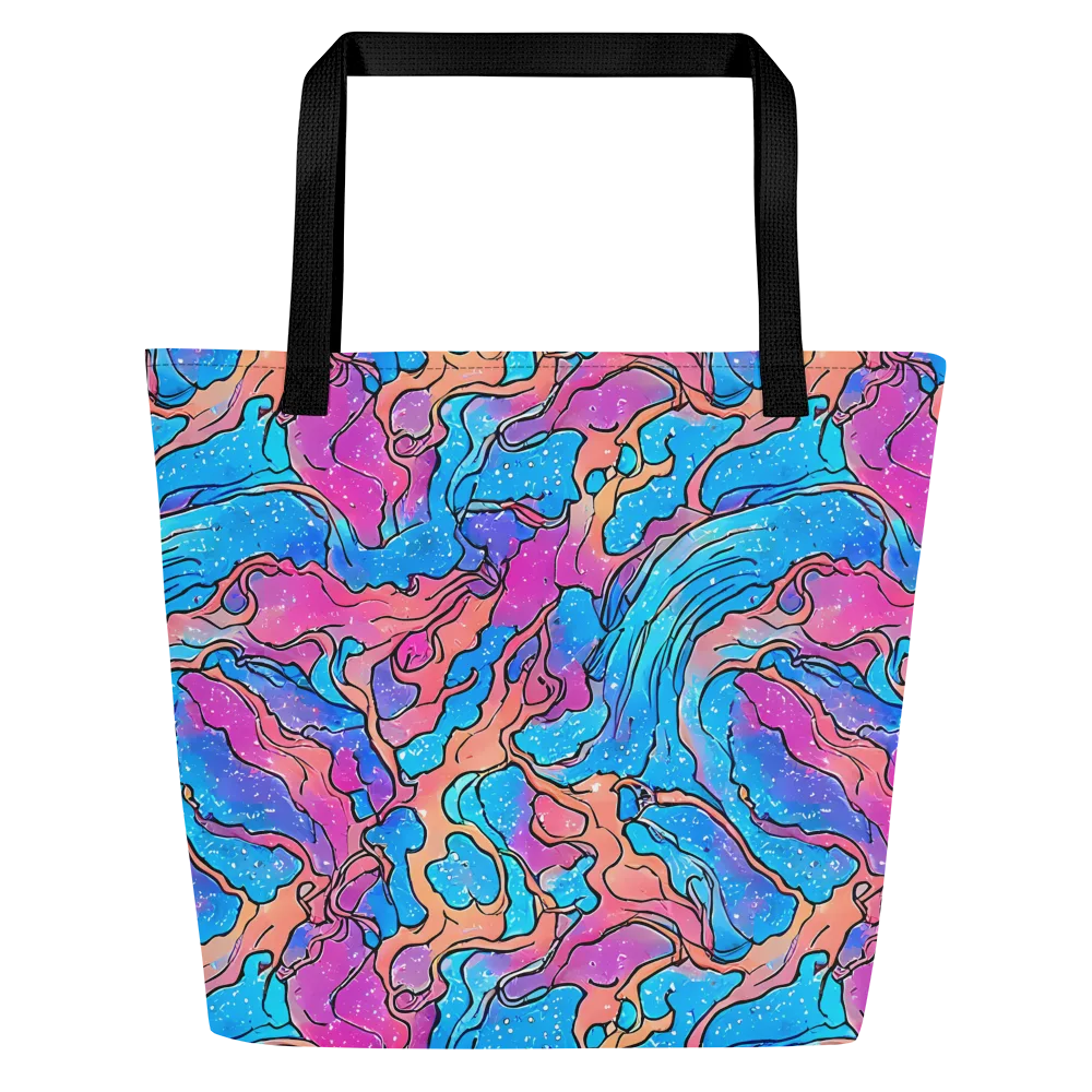 Tidal Confetti on Large Tote Bag W/ Pocket — Front