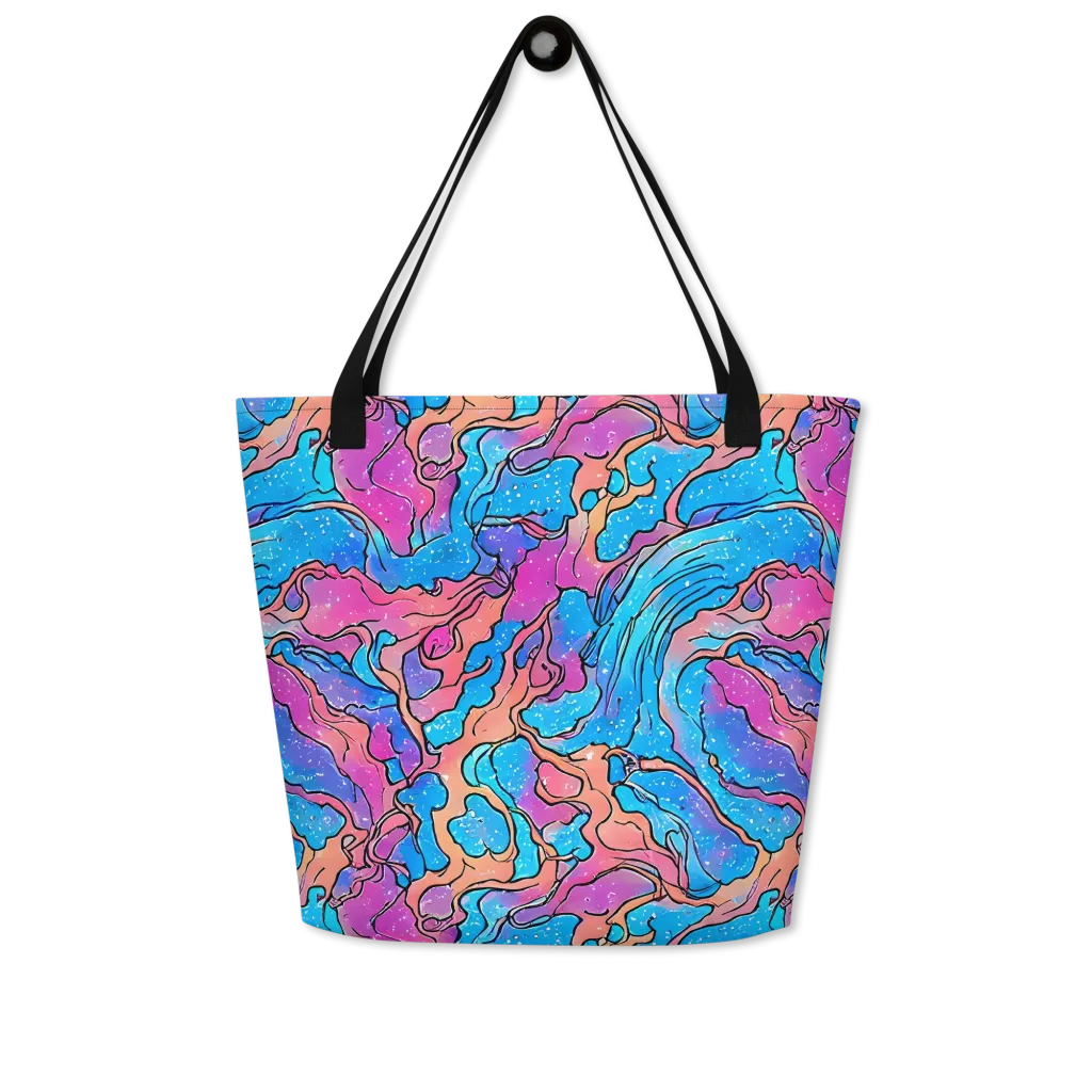Tidal Confetti on Large Tote Bag W/ Pocket — Front