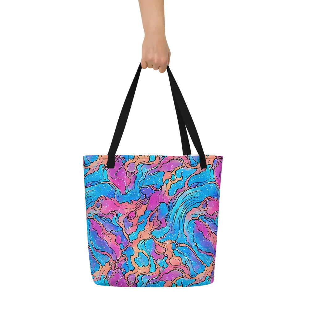 Tidal Confetti on Large Tote Bag W/ Pocket — Front
