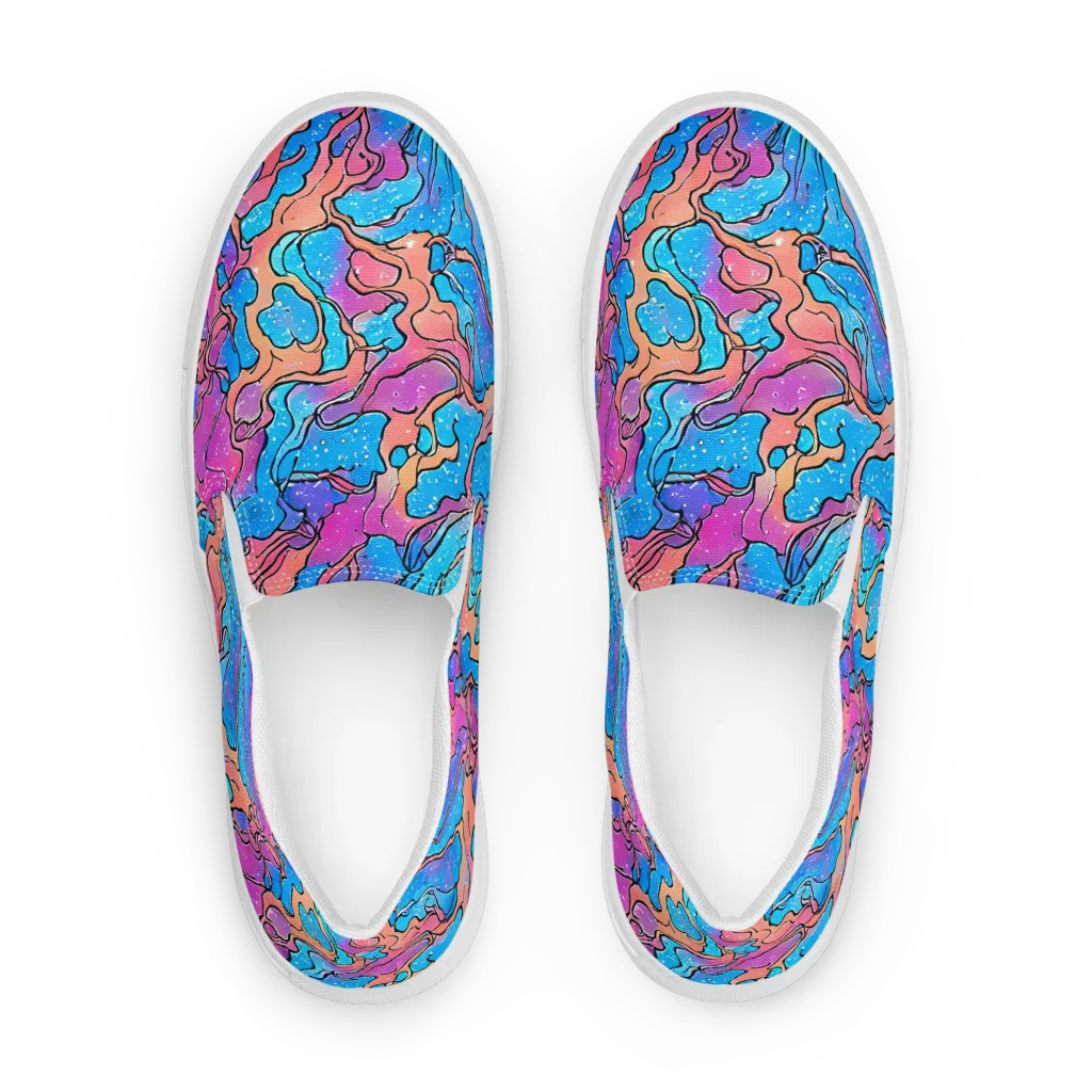 Tidal Confetti on Women's Slip-On Canvas Shoes — Front