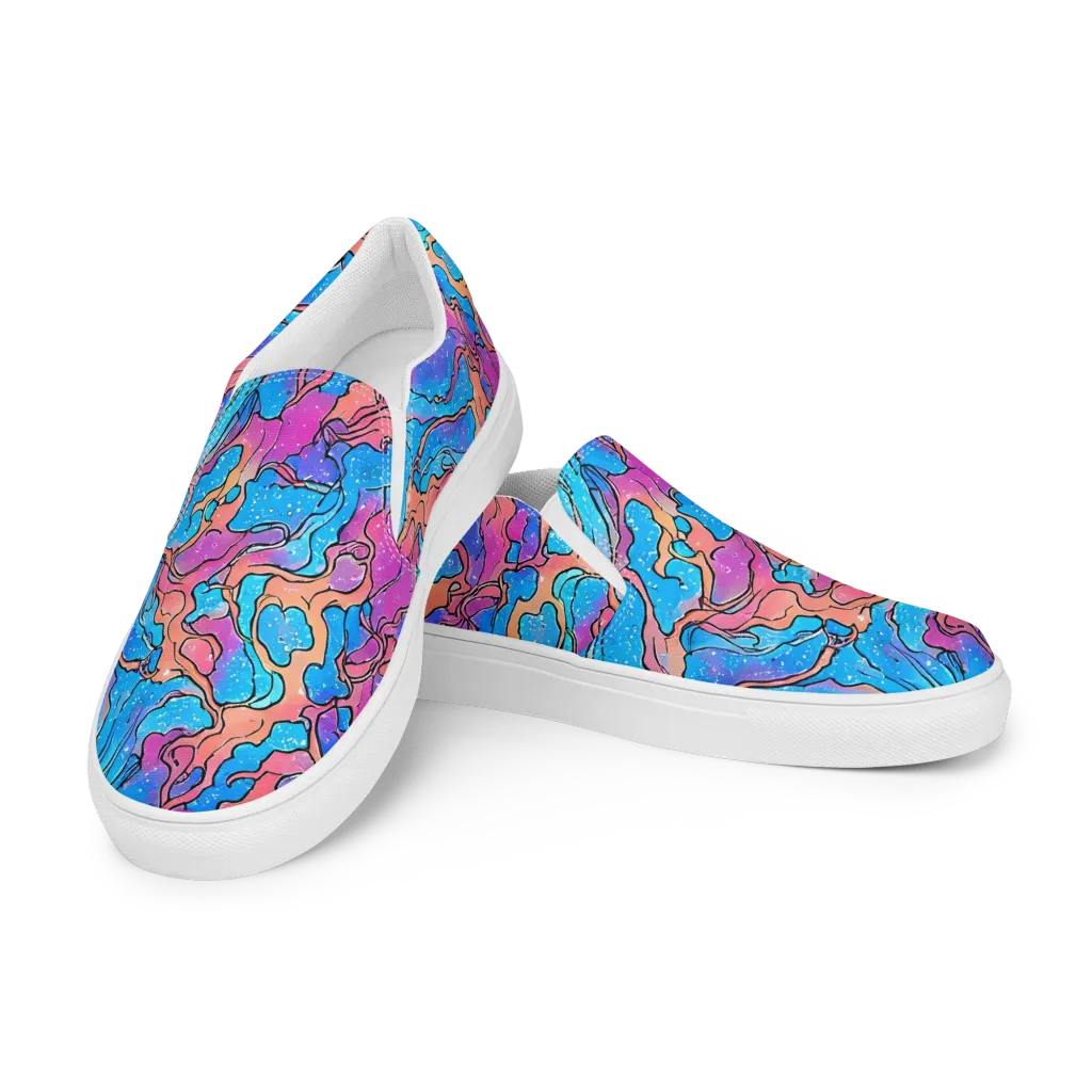 Tidal Confetti on Women's Slip-On Canvas Shoes — Left Front