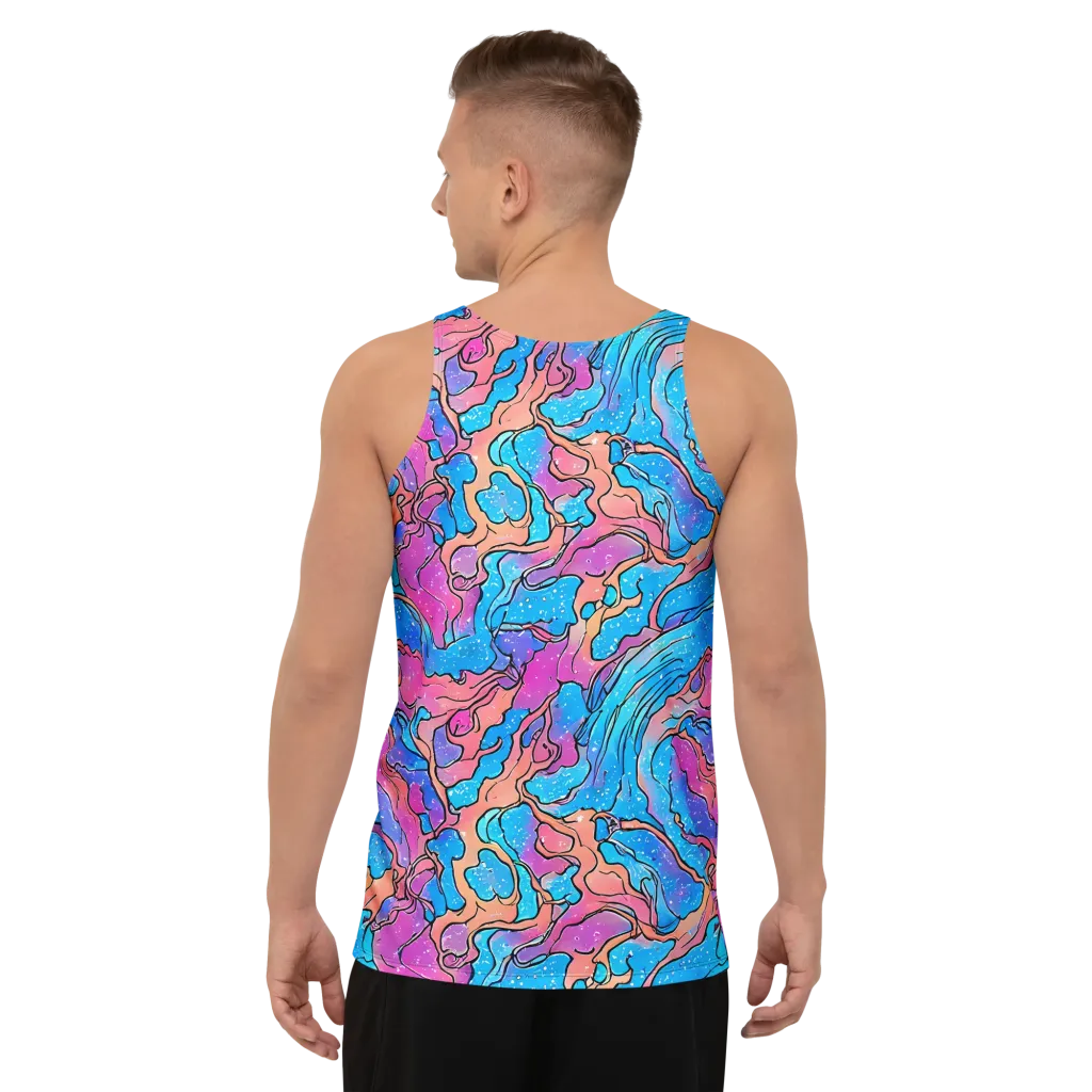 Tidal Confetti on Men's Tank Top — Back