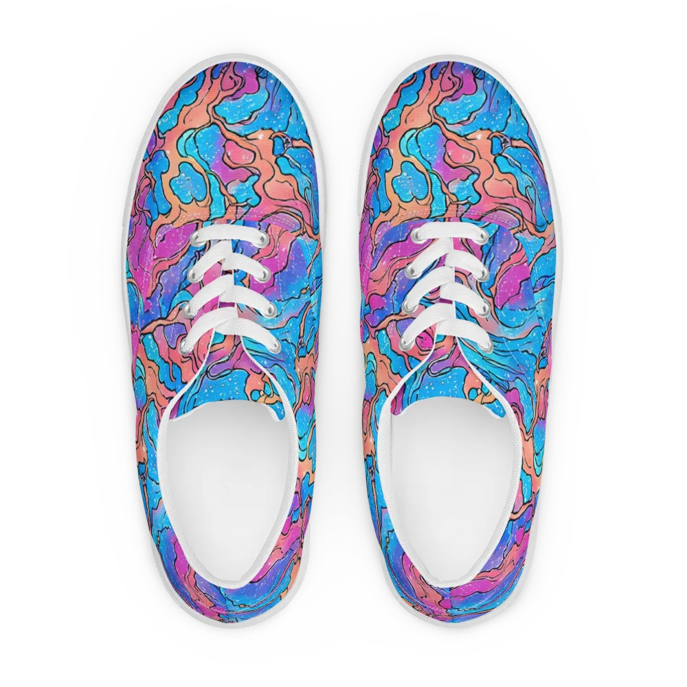 Tidal Confetti on Men's Lace-Up Canvas Shoes — Front