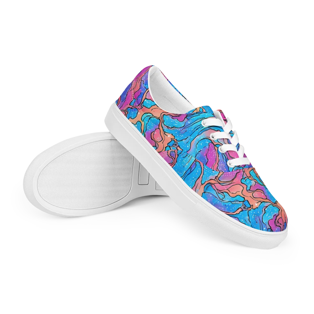 Tidal Confetti on Men's Lace-Up Canvas Shoes — Right Front