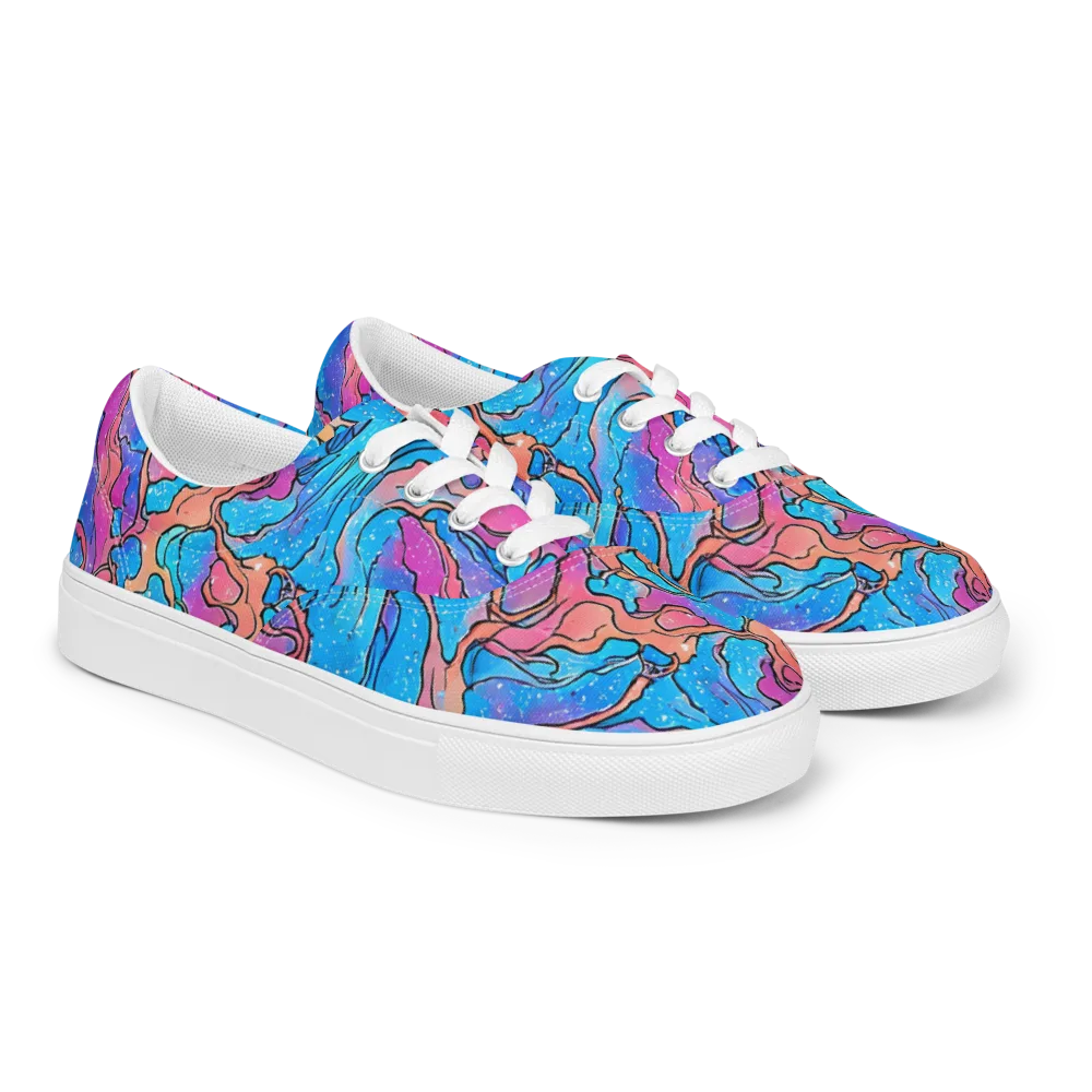 Tidal Confetti on Men's Lace-Up Canvas Shoes — Right Front