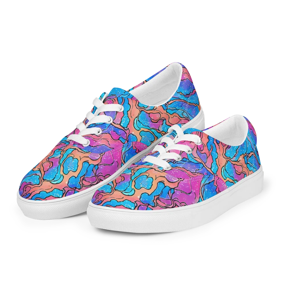 Tidal Confetti on Men's Lace-Up Canvas Shoes — Left Front