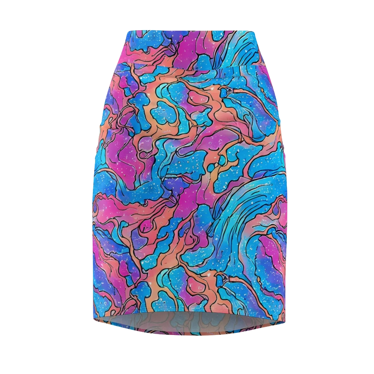 Tidal Confetti on Pencil Skirt — Front