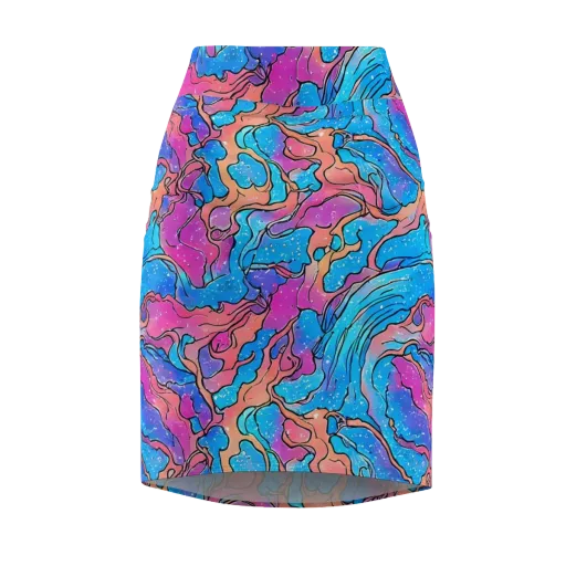 Tidal Confetti on a Pencil Skirt
