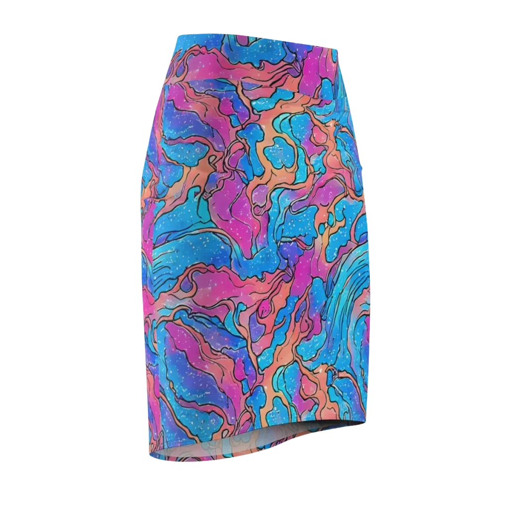 Tidal Confetti on Pencil Skirt — Front Side