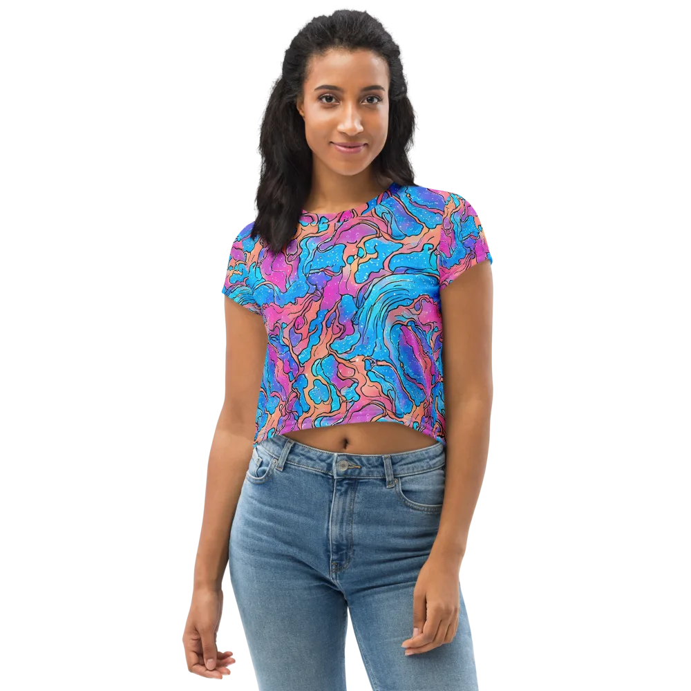 Tidal Confetti on Crop Tee — Front