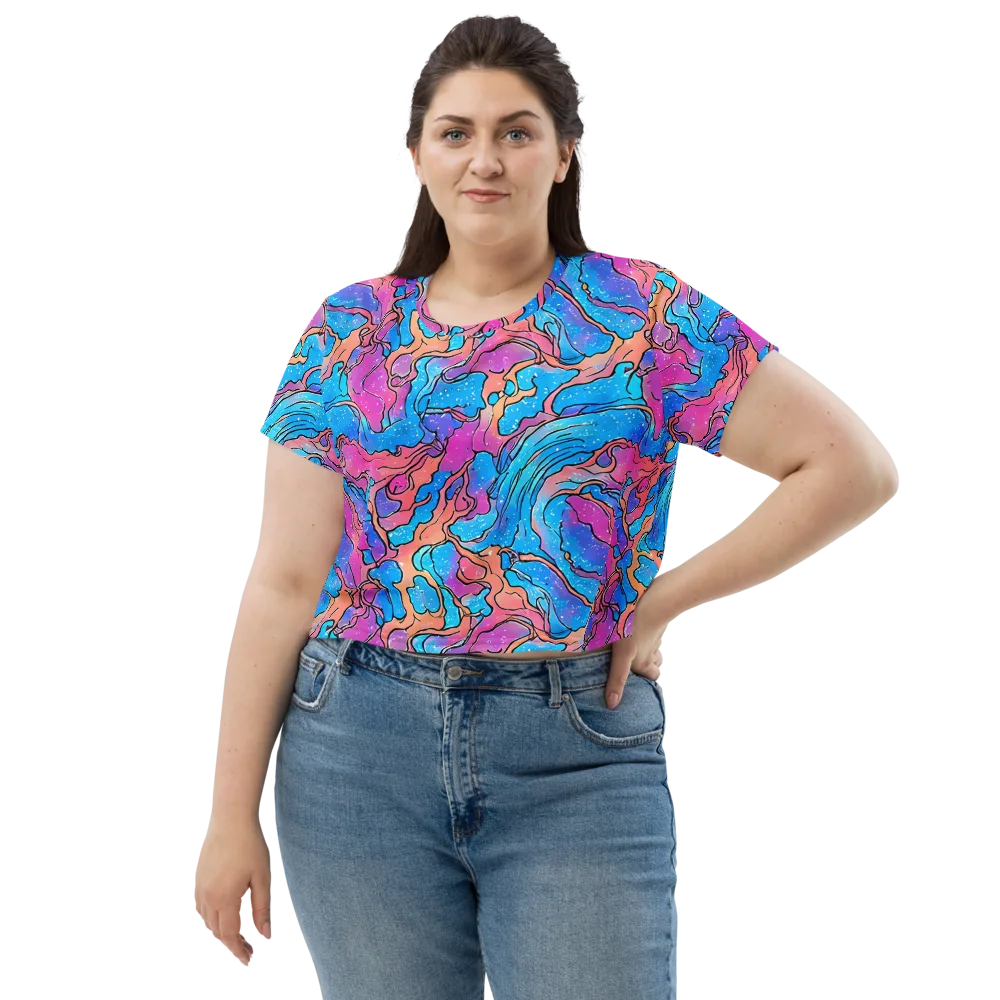 Tidal Confetti on Crop Tee — Front