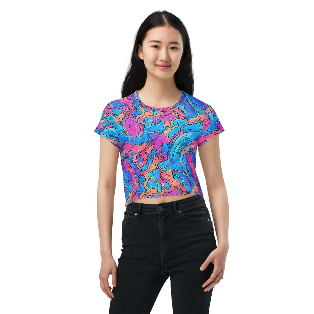 Tidal Confetti on Crop Tee — Front