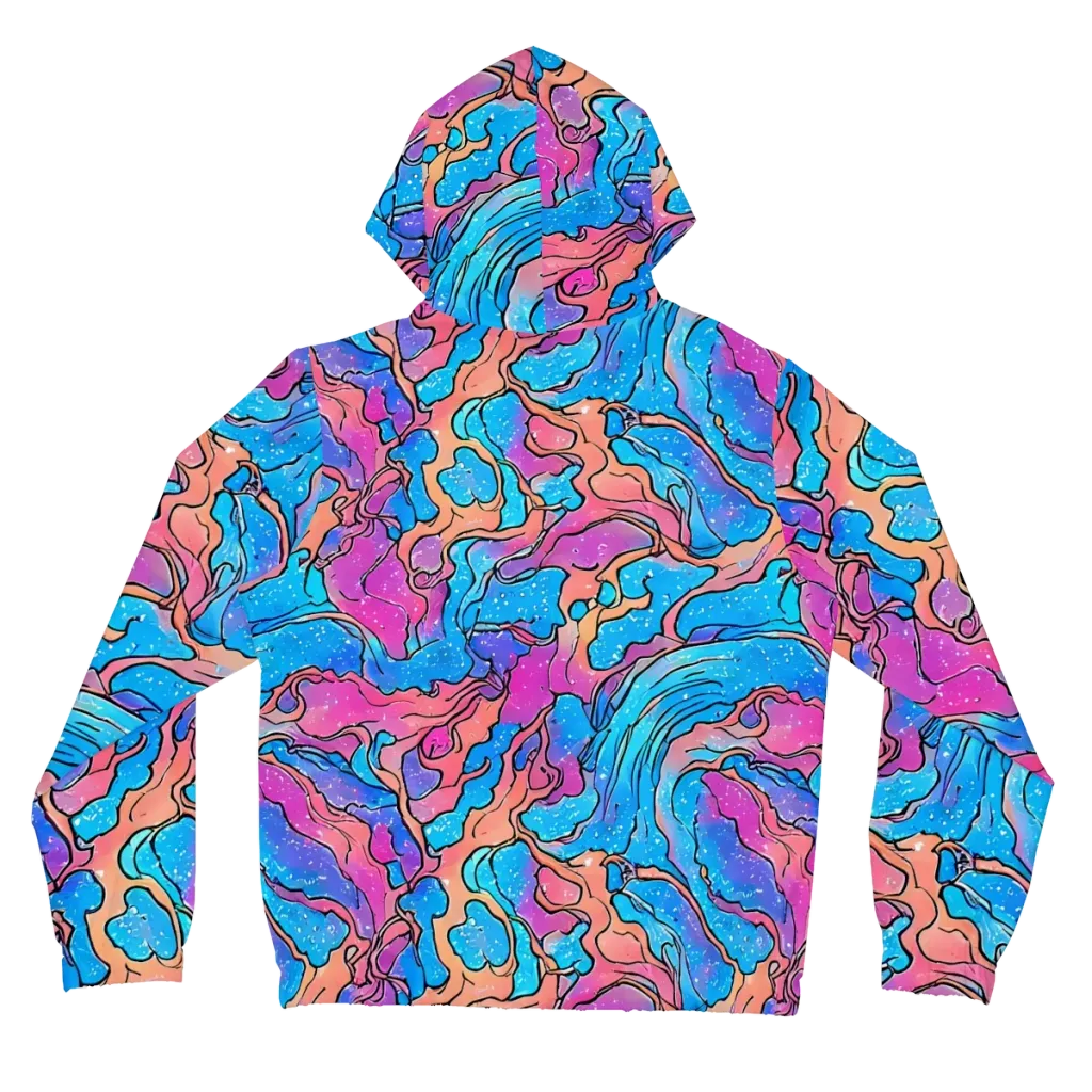 Tidal Confetti on Women's Full-Zip Hoodie — Back