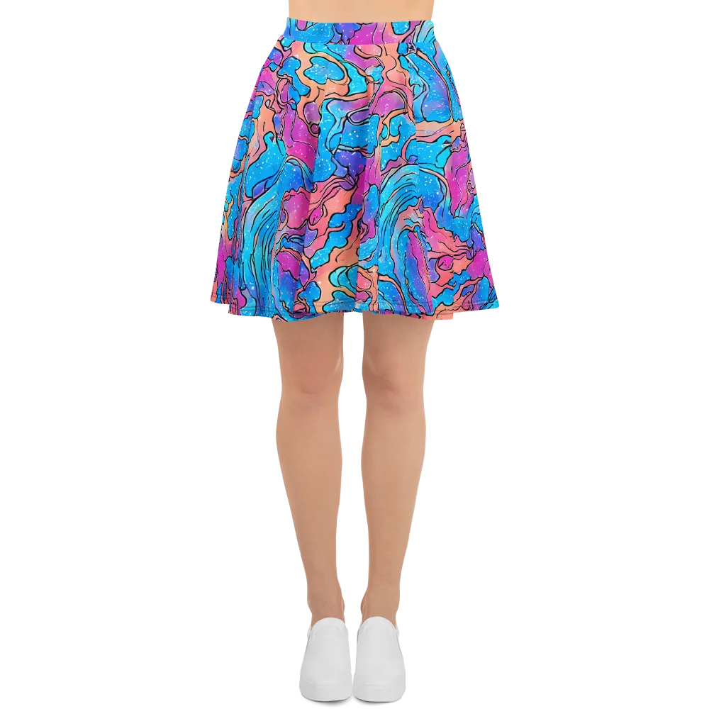 Tidal Confetti on Skater Skirt — Front