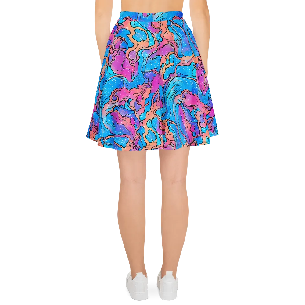 Tidal Confetti on Skater Skirt — Back