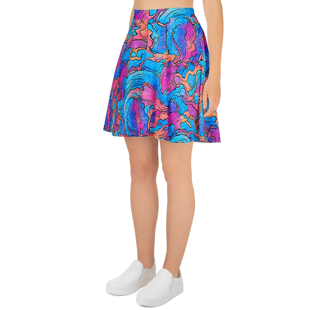 Tidal Confetti on Skater Skirt — Left