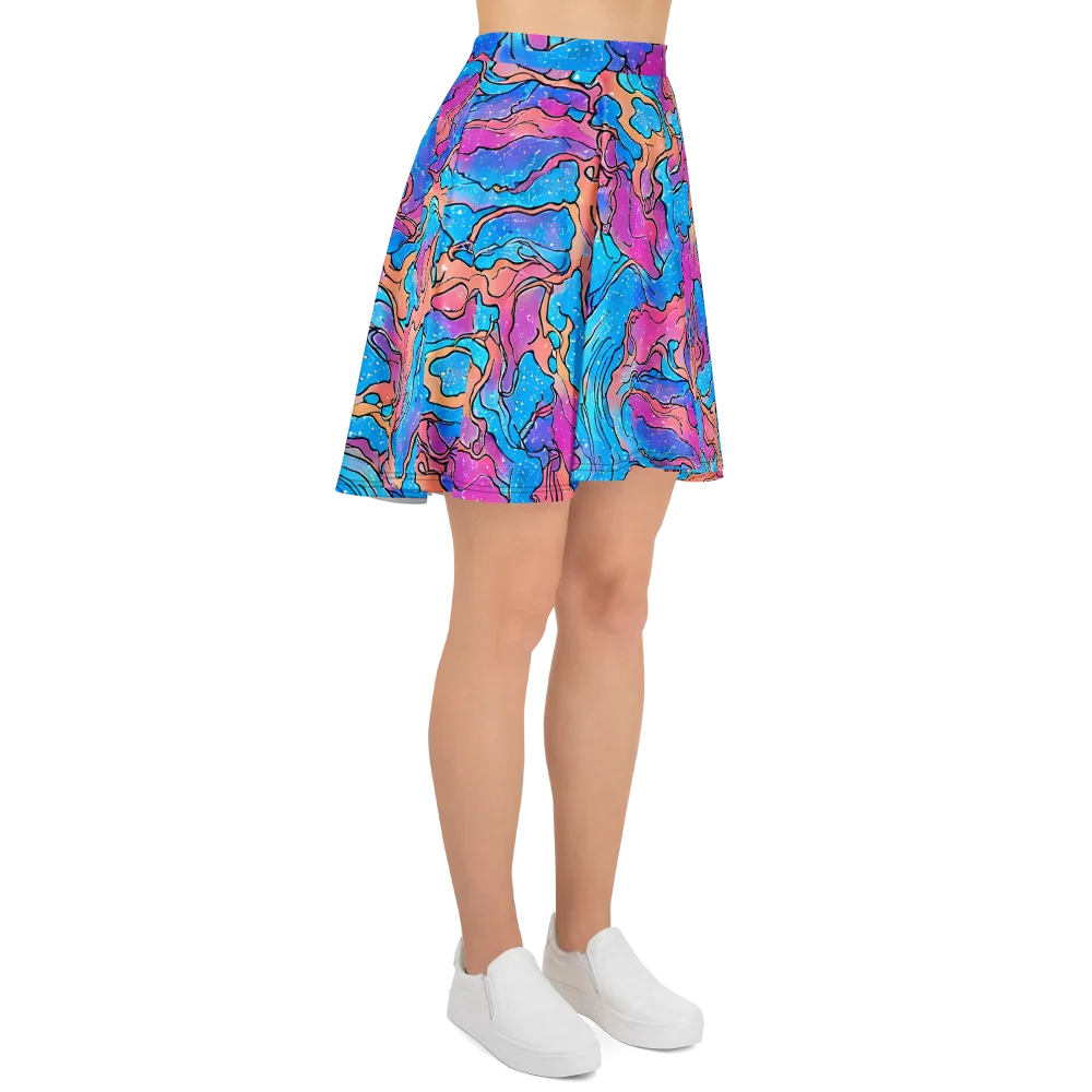 Tidal Confetti on Skater Skirt — Right