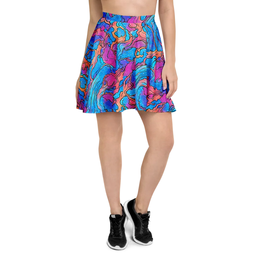 Tidal Confetti on Skater Skirt — Front