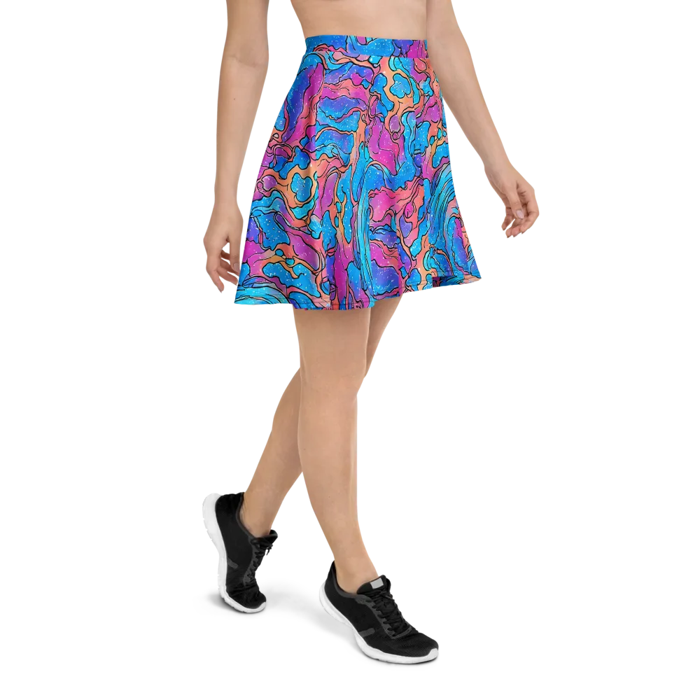 Tidal Confetti on Skater Skirt — Right