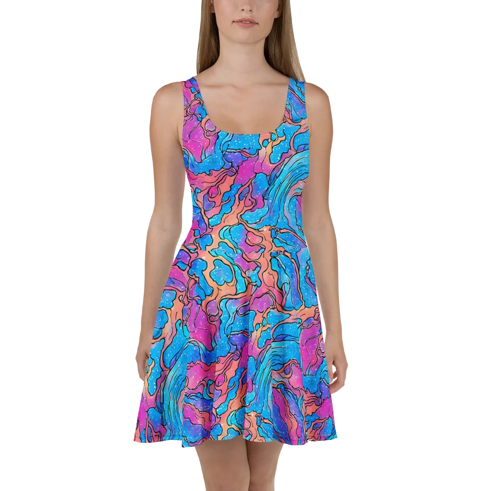 Tidal Confetti on Skater Dress — Front