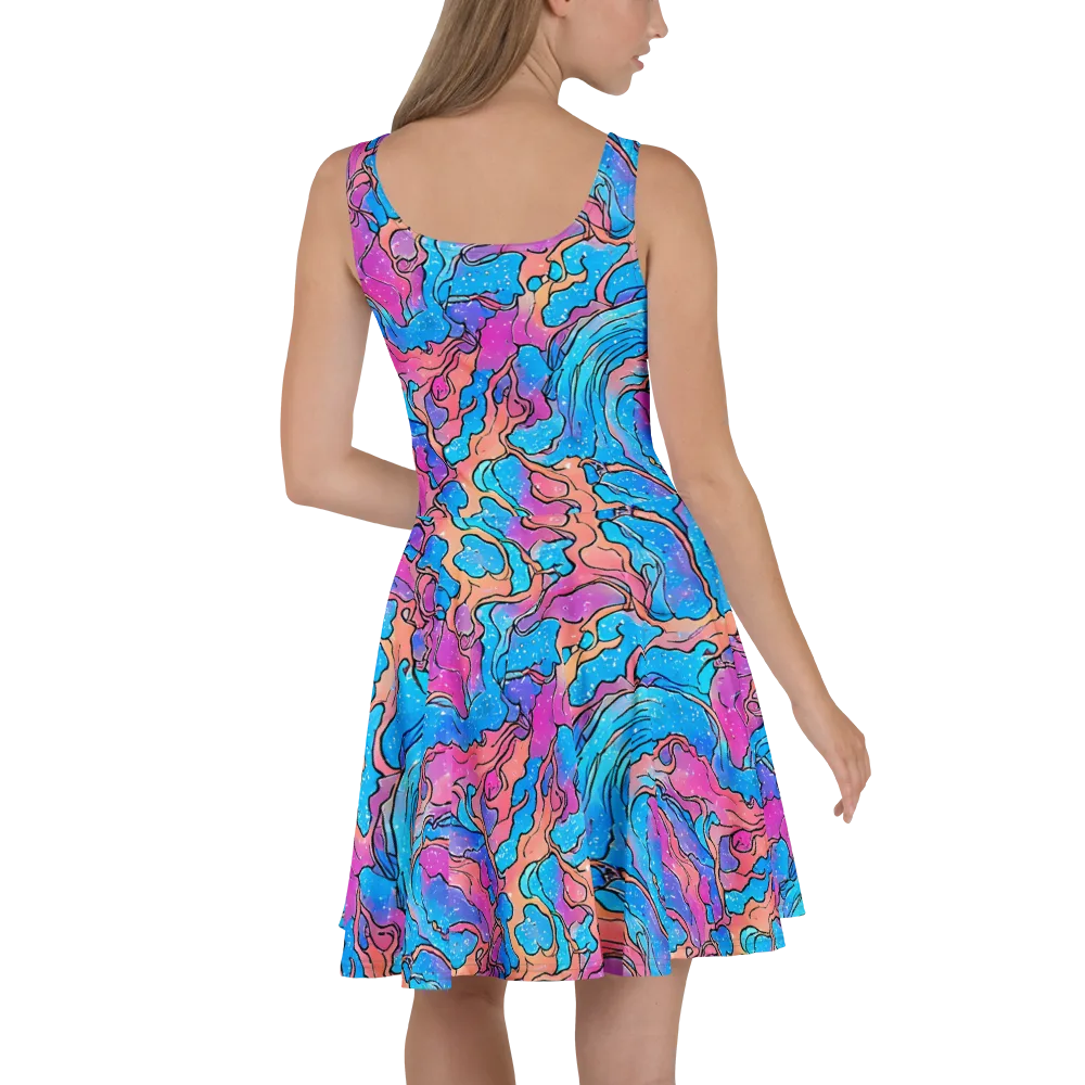 Tidal Confetti on Skater Dress — Back