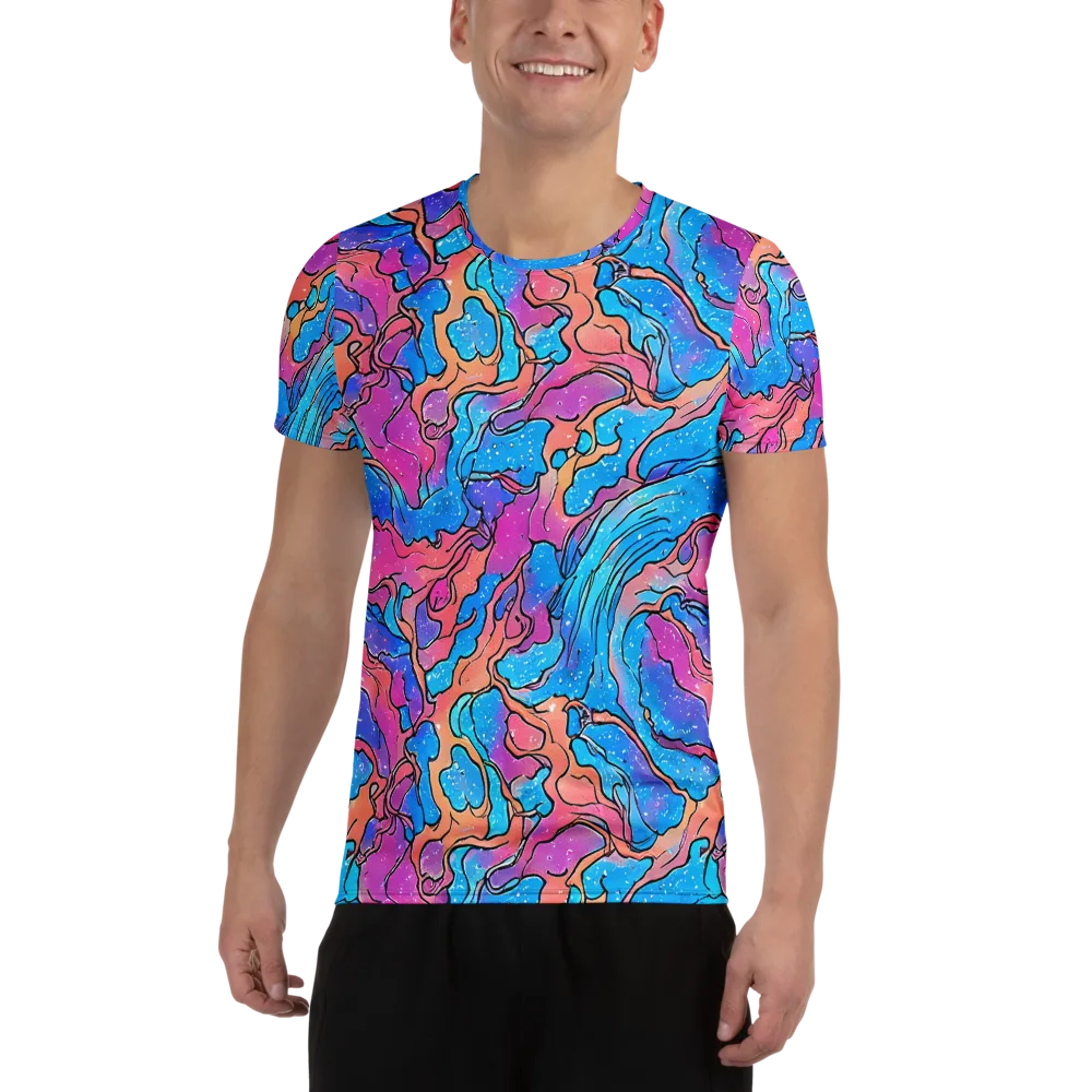 Tidal Confetti on Men's Athletic T-Shirt — Front