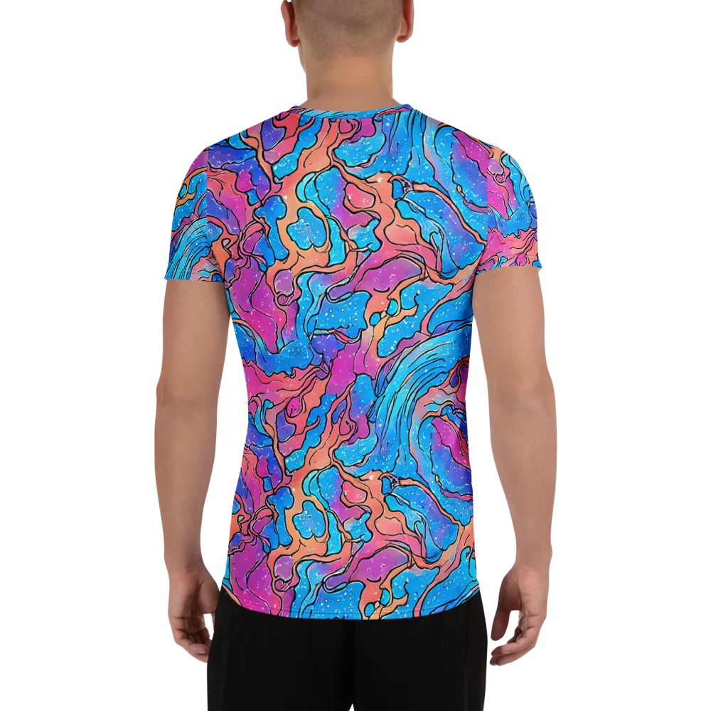 Tidal Confetti on Men's Athletic T-Shirt — Back