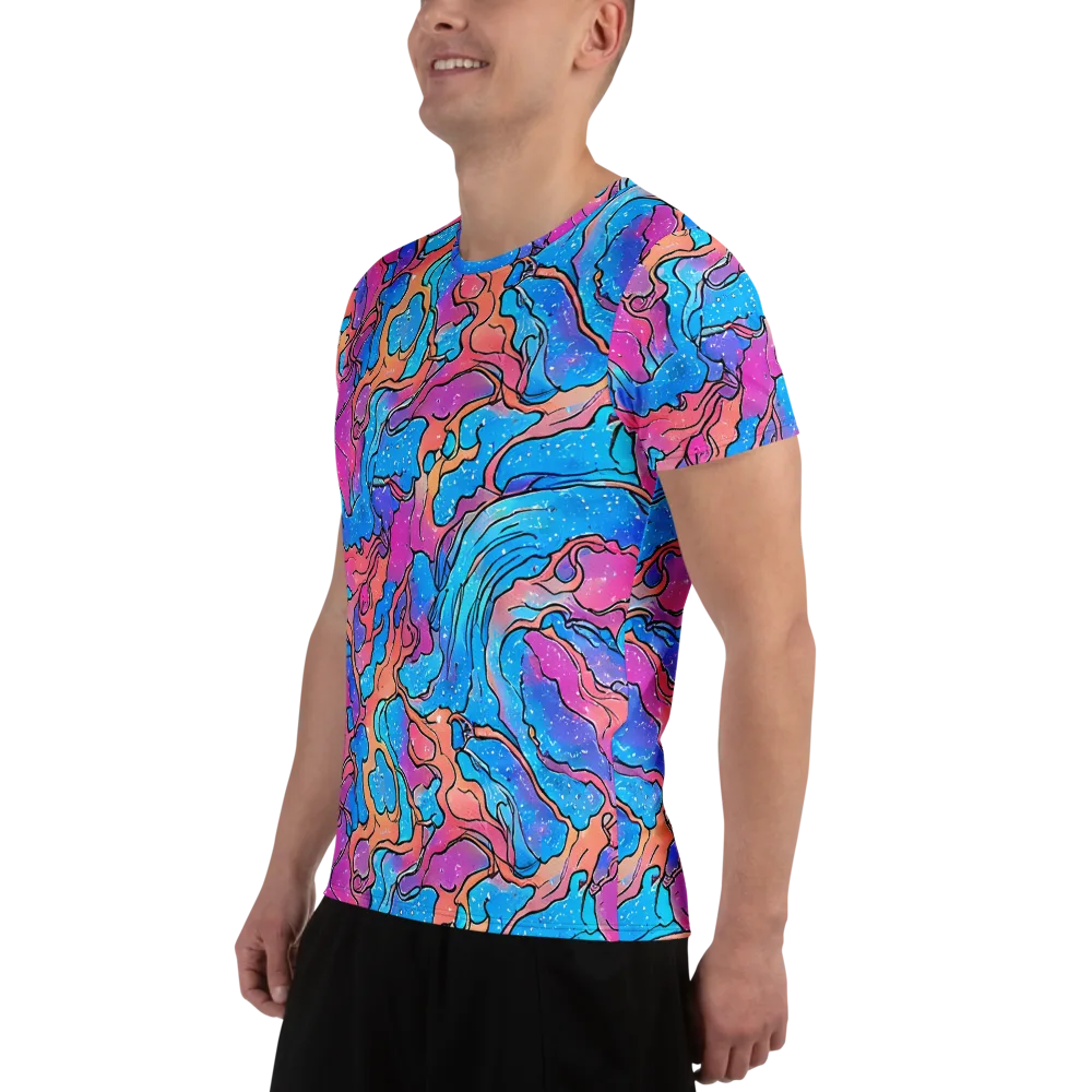 Tidal Confetti on Men's Athletic T-Shirt — Left