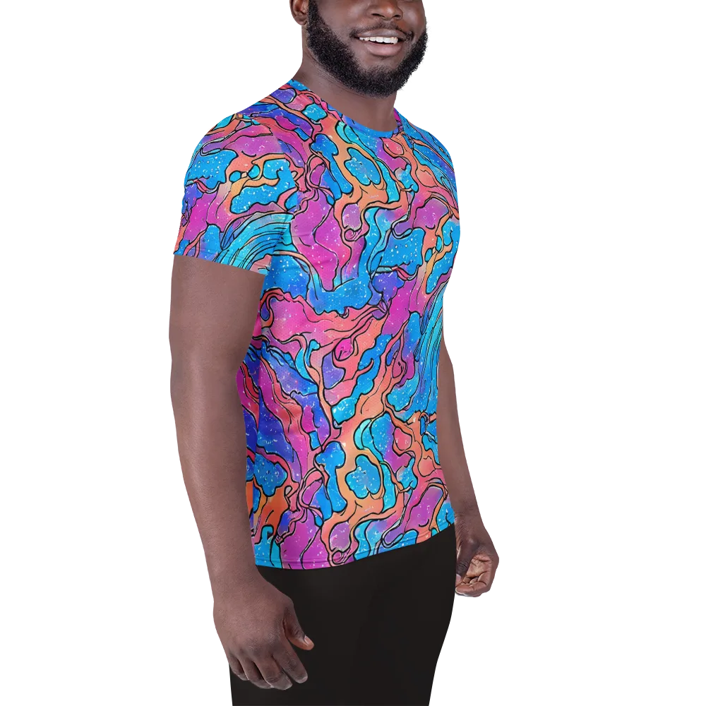 Tidal Confetti on Men's Athletic T-Shirt — Right