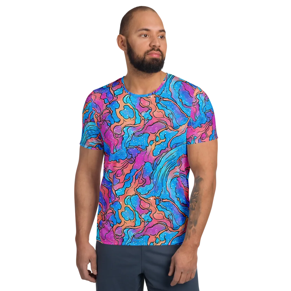 Tidal Confetti on Men's Athletic T-Shirt — Front
