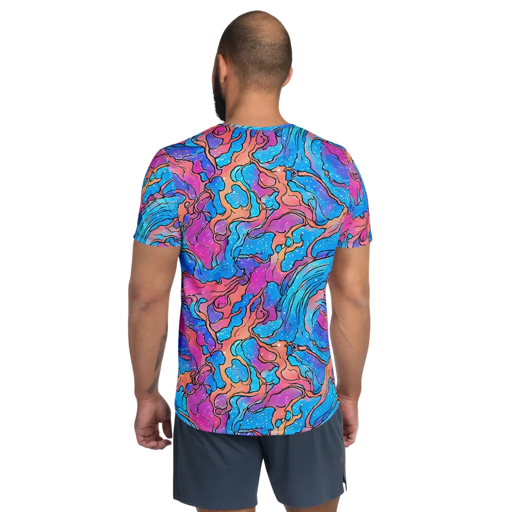 Tidal Confetti on Men's Athletic T-Shirt — Back