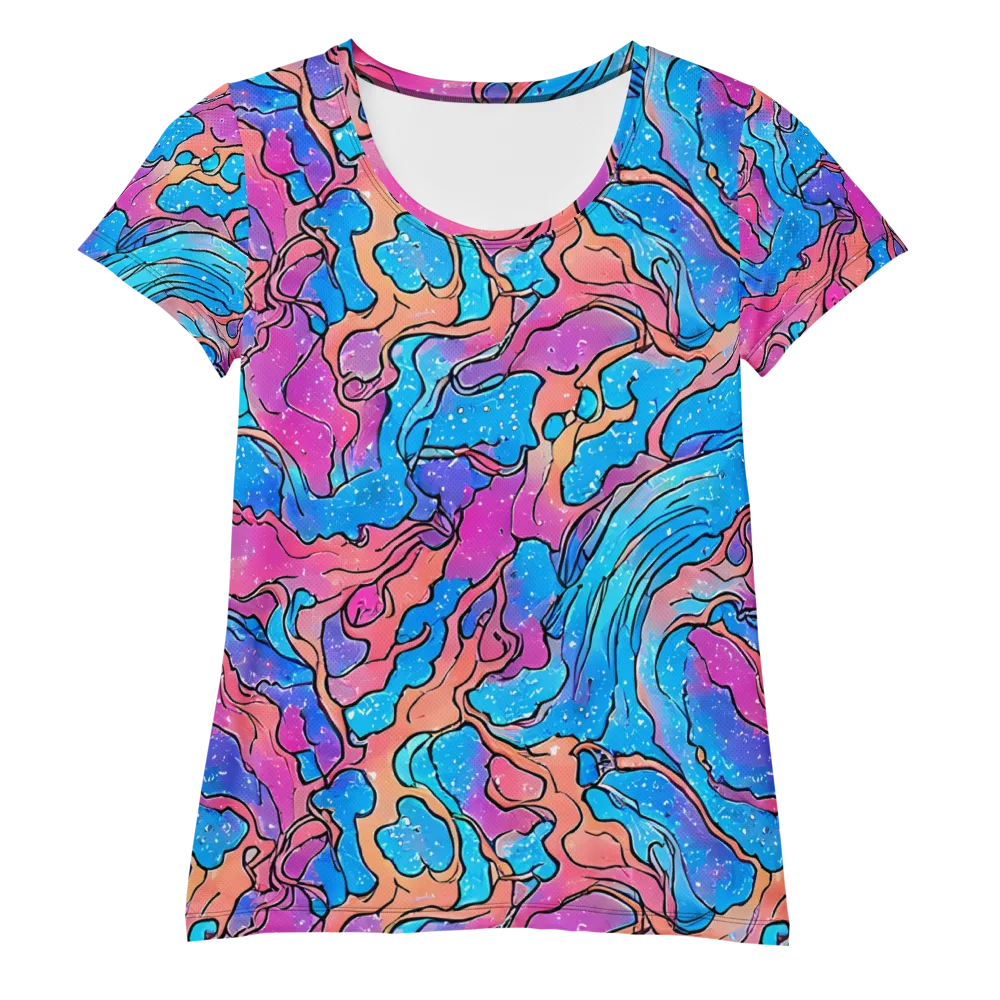Tidal Confetti on Women's Athletic T-Shirt — Front