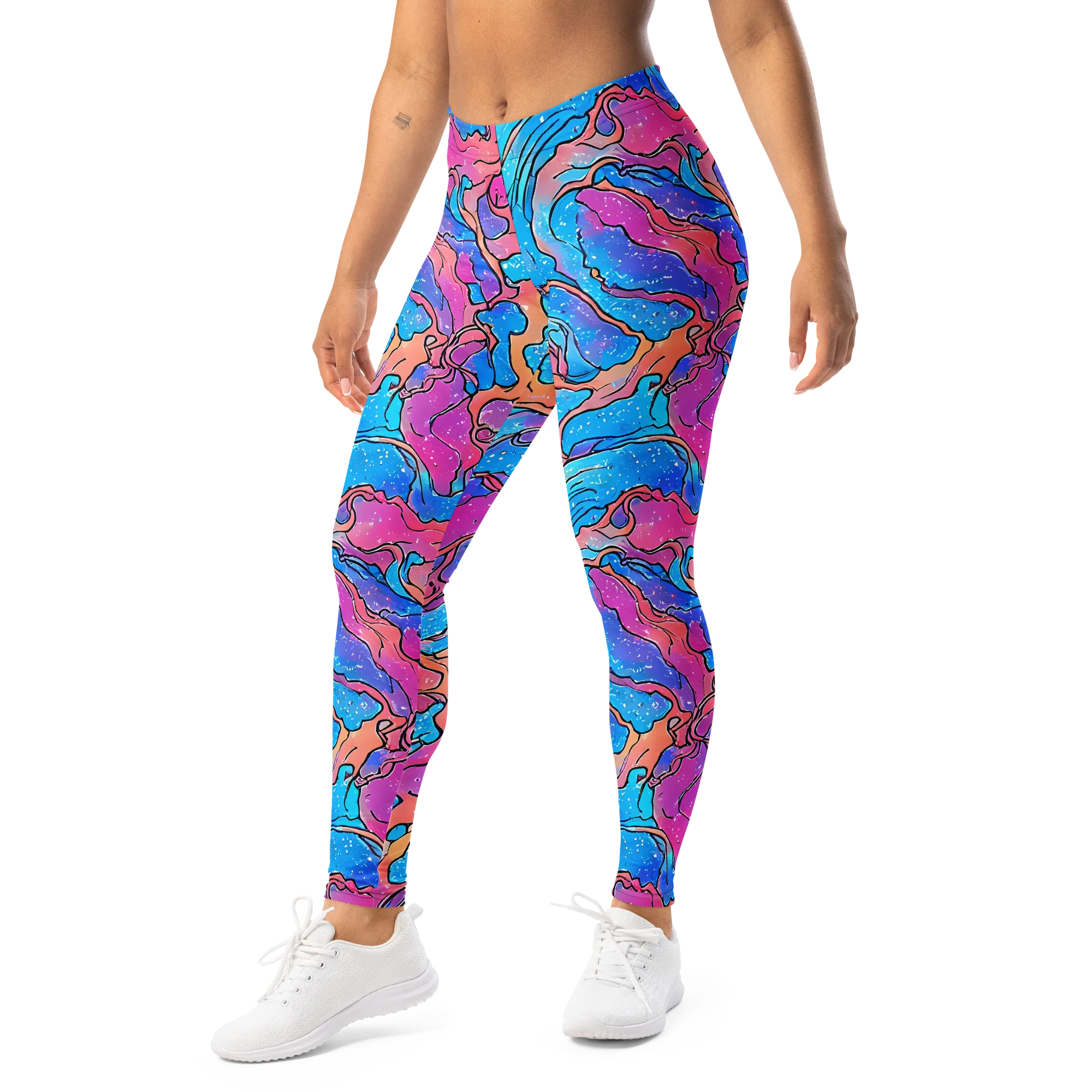 Tidal Confetti on Leggings — Left Front