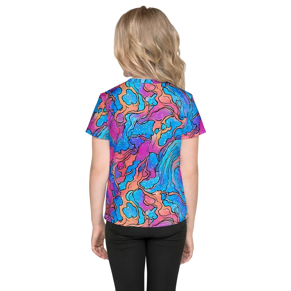 Tidal Confetti on Kids Crew Neck T-Shirt — Back