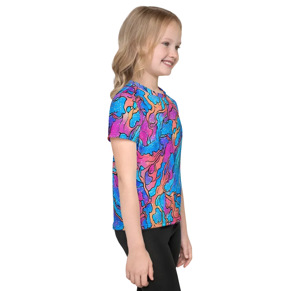 Tidal Confetti on Kids Crew Neck T-Shirt — Right