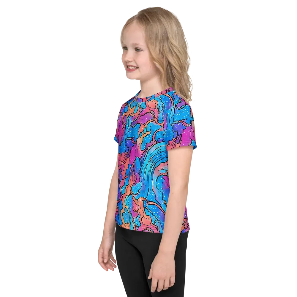Tidal Confetti on Kids Crew Neck T-Shirt — Left