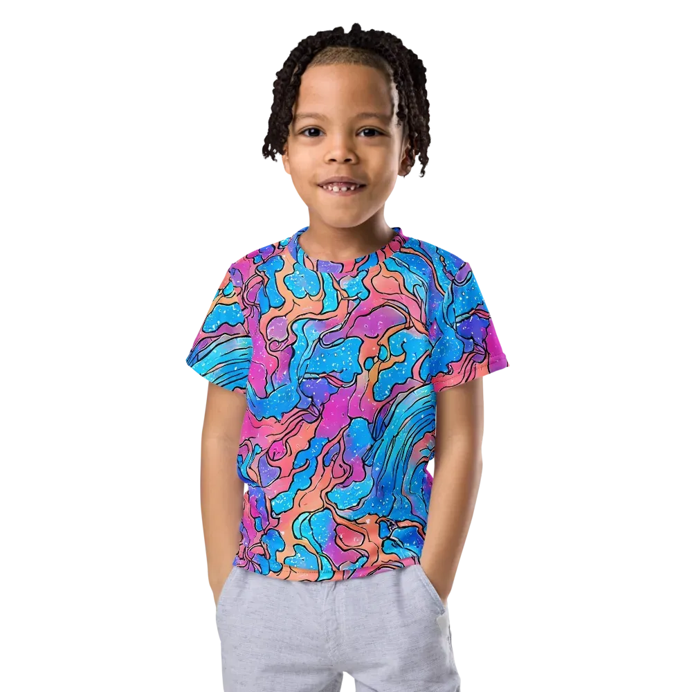 Tidal Confetti on Kids Crew Neck T-Shirt — Front
