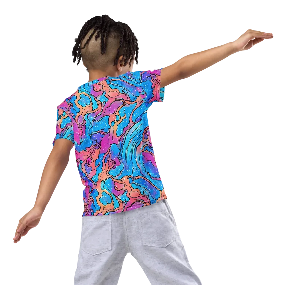 Tidal Confetti on Kids Crew Neck T-Shirt — Back