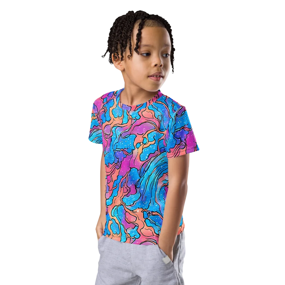Tidal Confetti on Kids Crew Neck T-Shirt — Left Front
