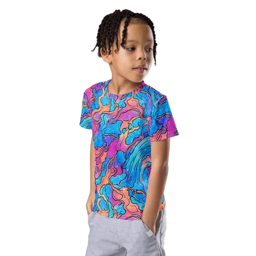 Tidal Confetti on a Kids Crew Neck T-Shirt