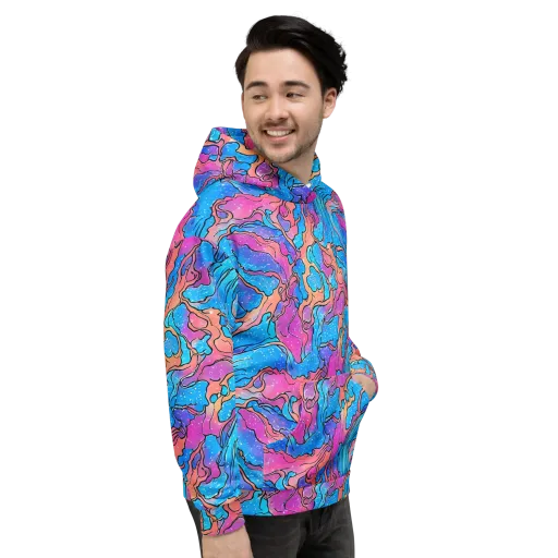 Tidal Confetti on a Hoodie