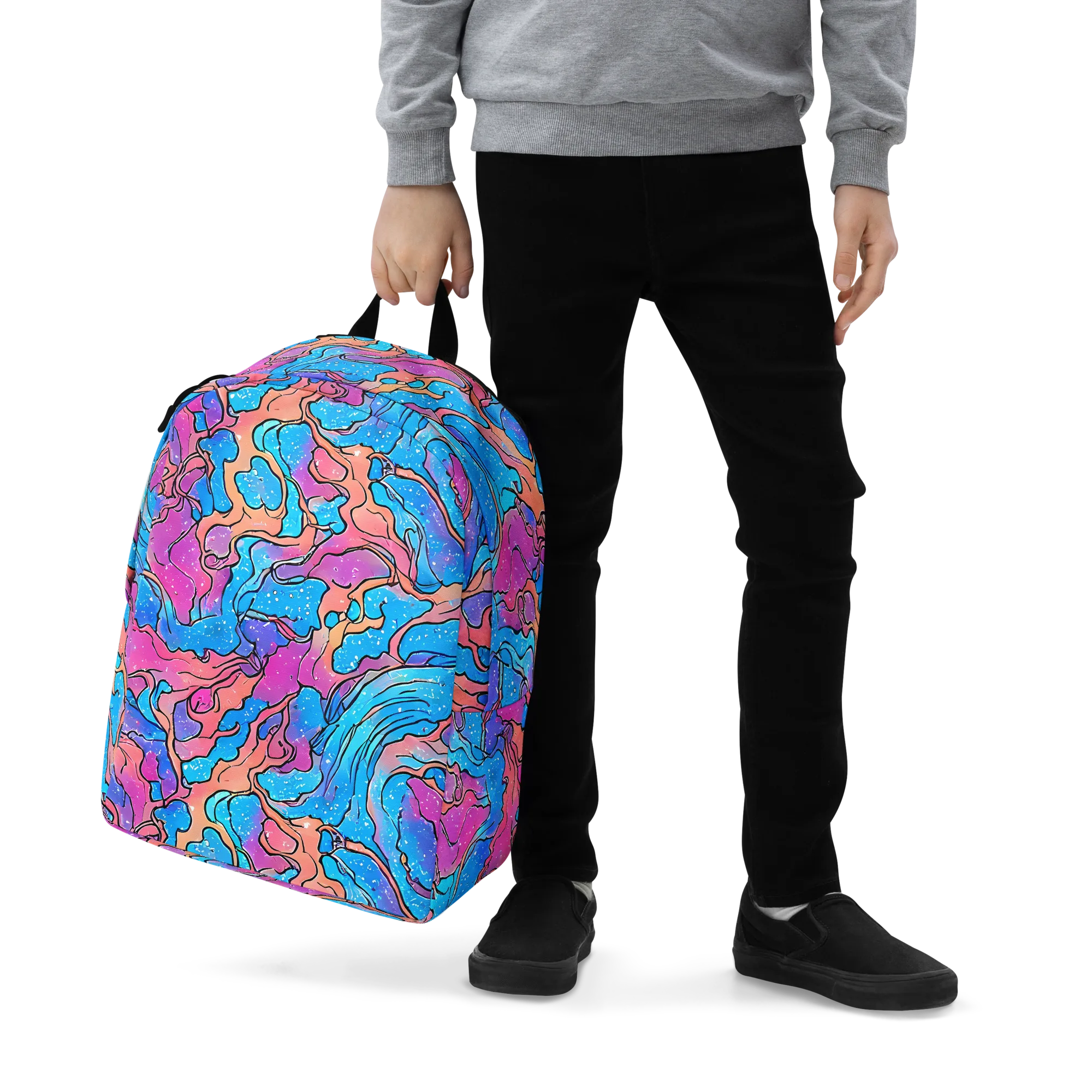 Tidal Confetti on Minimalist Backpack — Zoomed-in