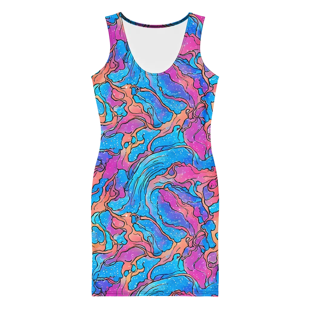 Tidal Confetti on Bodycon Dress — Front