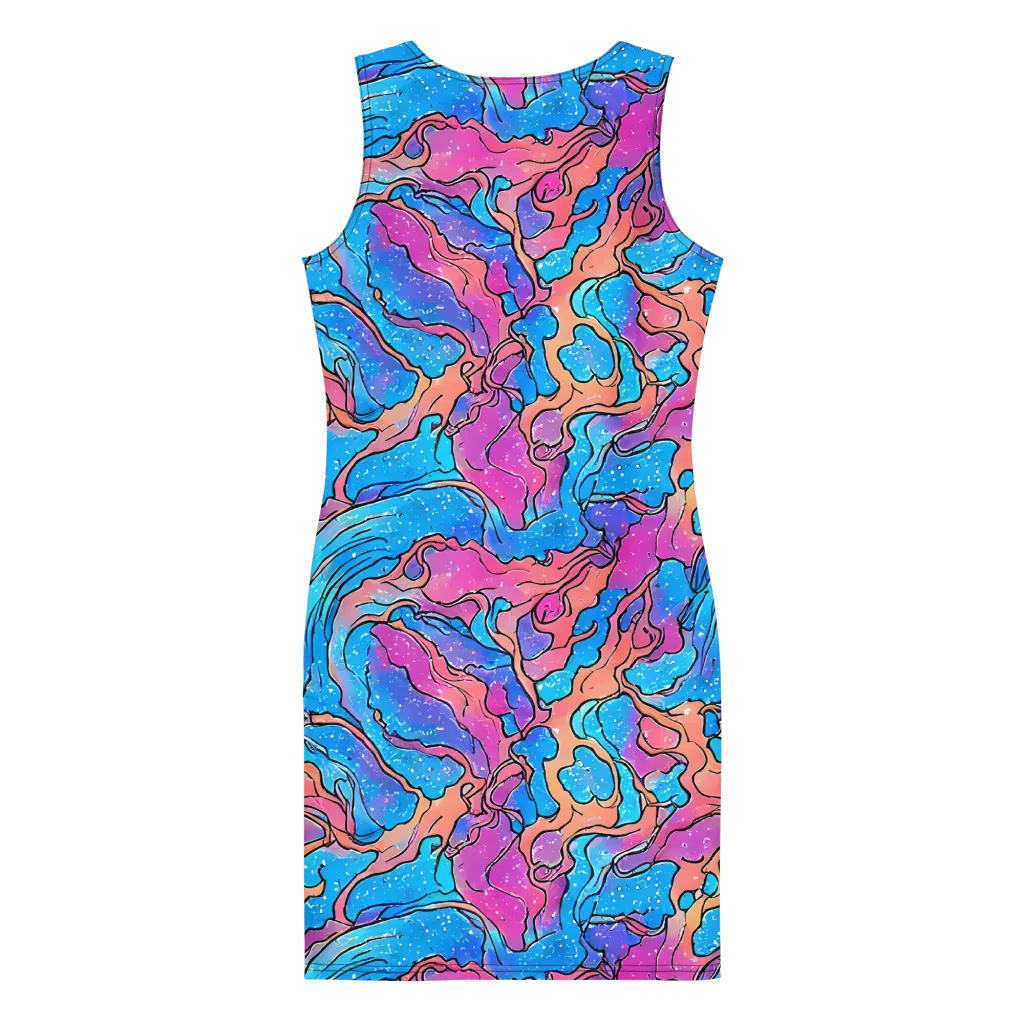 Tidal Confetti on Bodycon Dress — Back