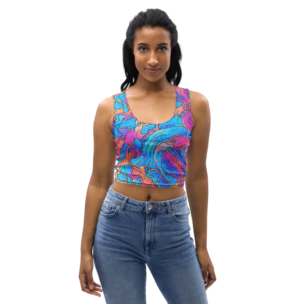 Tidal Confetti on Crop Top — Front