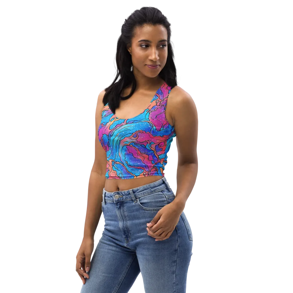 Tidal Confetti on Crop Top — Left Front