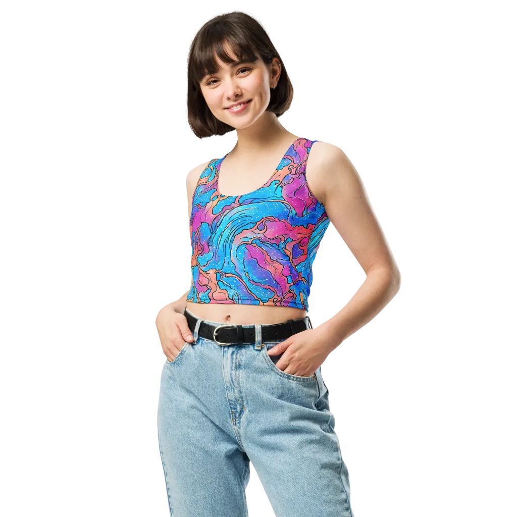 Tidal Confetti on Crop Top — Front