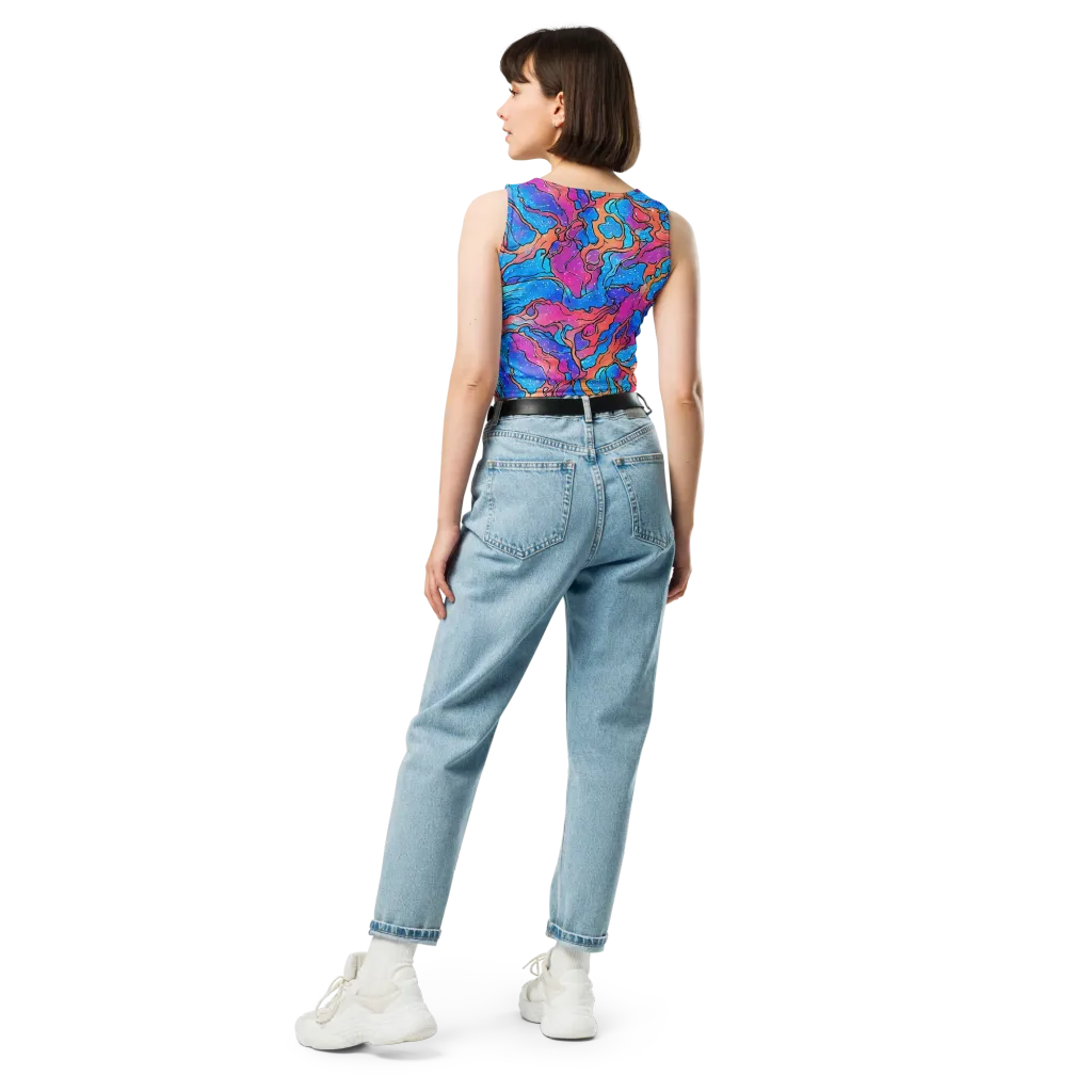 Tidal Confetti on Crop Top — Back