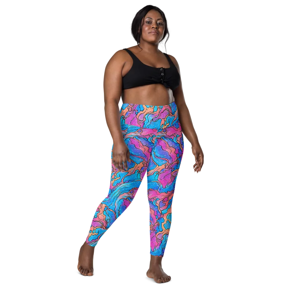Tidal Confetti on Leggings with Pockets — Front