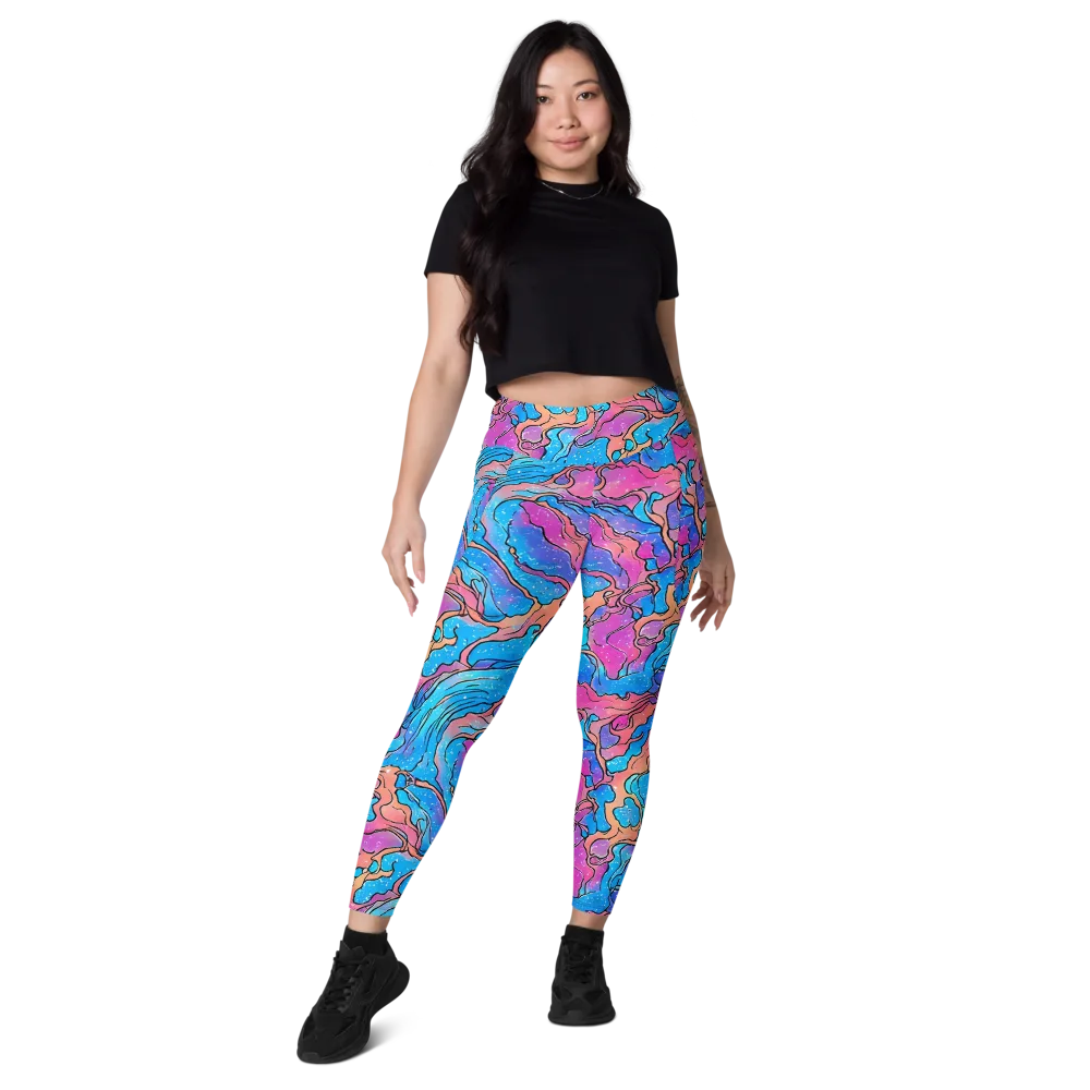 Tidal Confetti on Leggings with Pockets — Front